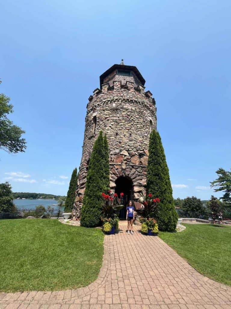 Unique castle turret spotted while touring Heart Island Stone turret building at Boldt Castle on Heart Island in Thousand Islands